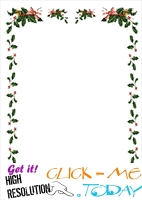 Free printable Christmas stationery with borders of holies 5